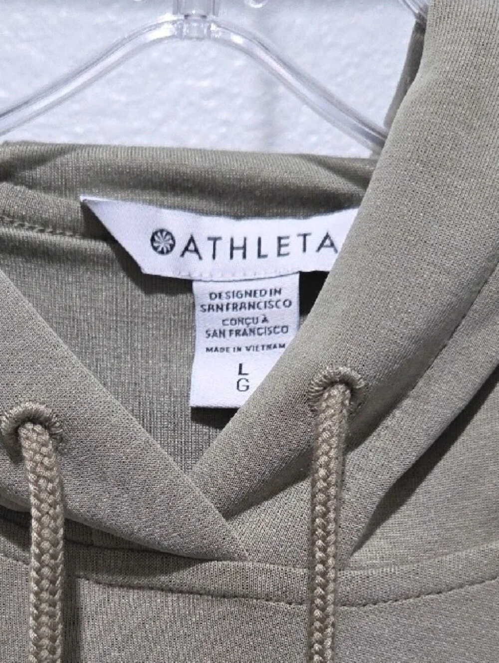 Athleta Seasoft Bubble Hem Hoodie Sage Green Pullover